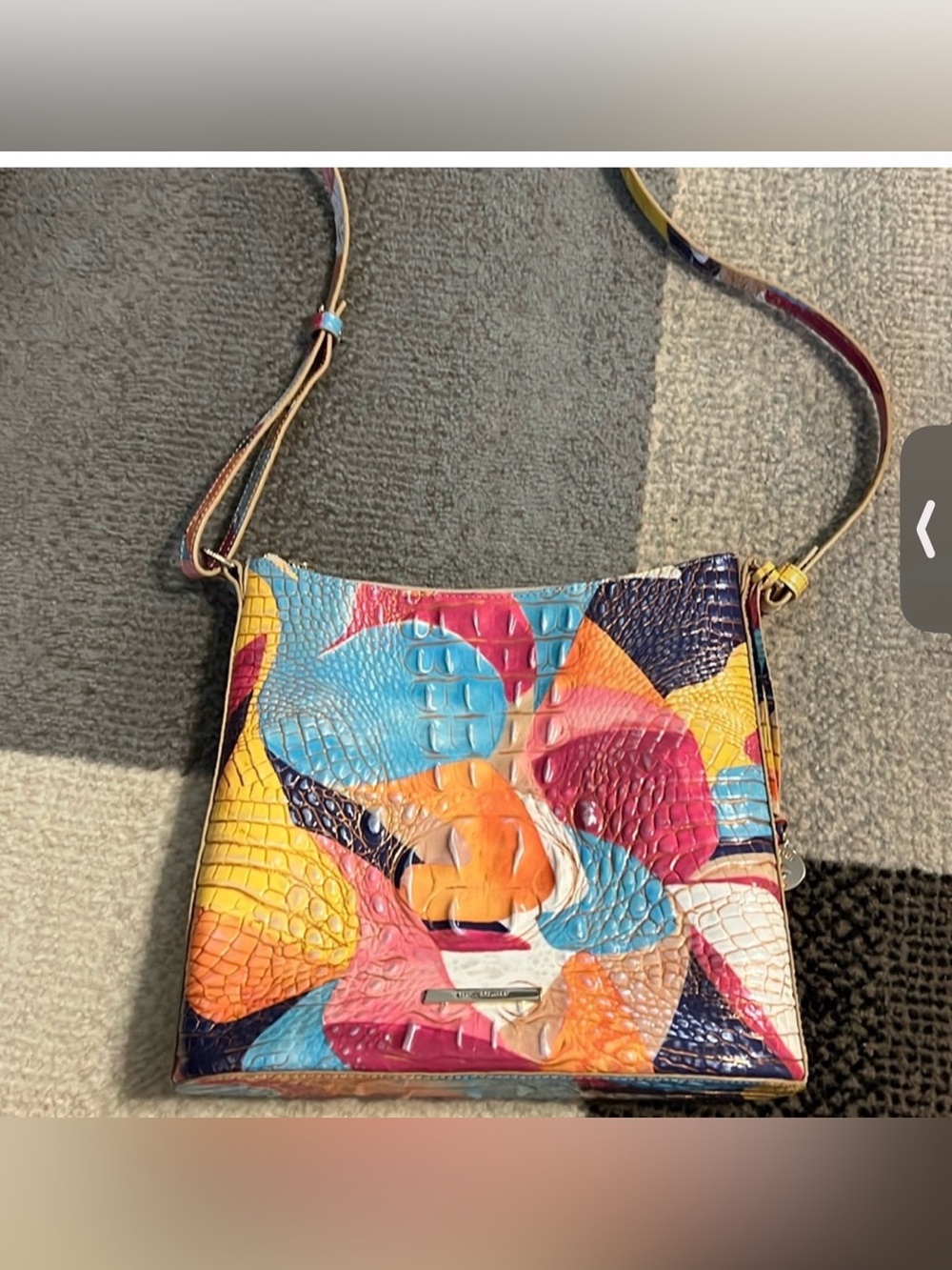 Brahmin Katie expression Melbourne Croc Embossed Leather Crossbody Bag